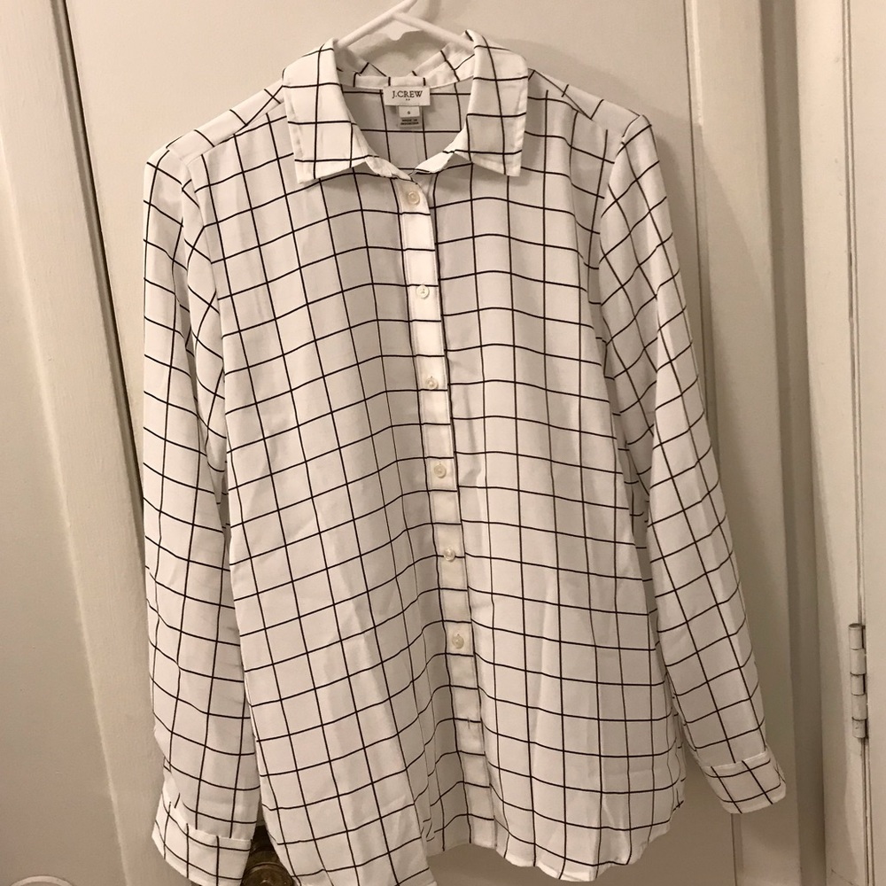 White Printed Button-Up Top